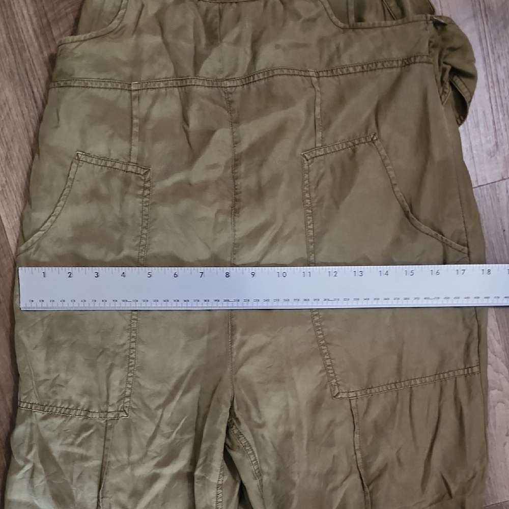 Hei Hei Anthropologie Linen Blend Wide Leg Jumpsuit Olive Green Small - Picture 14 of 16